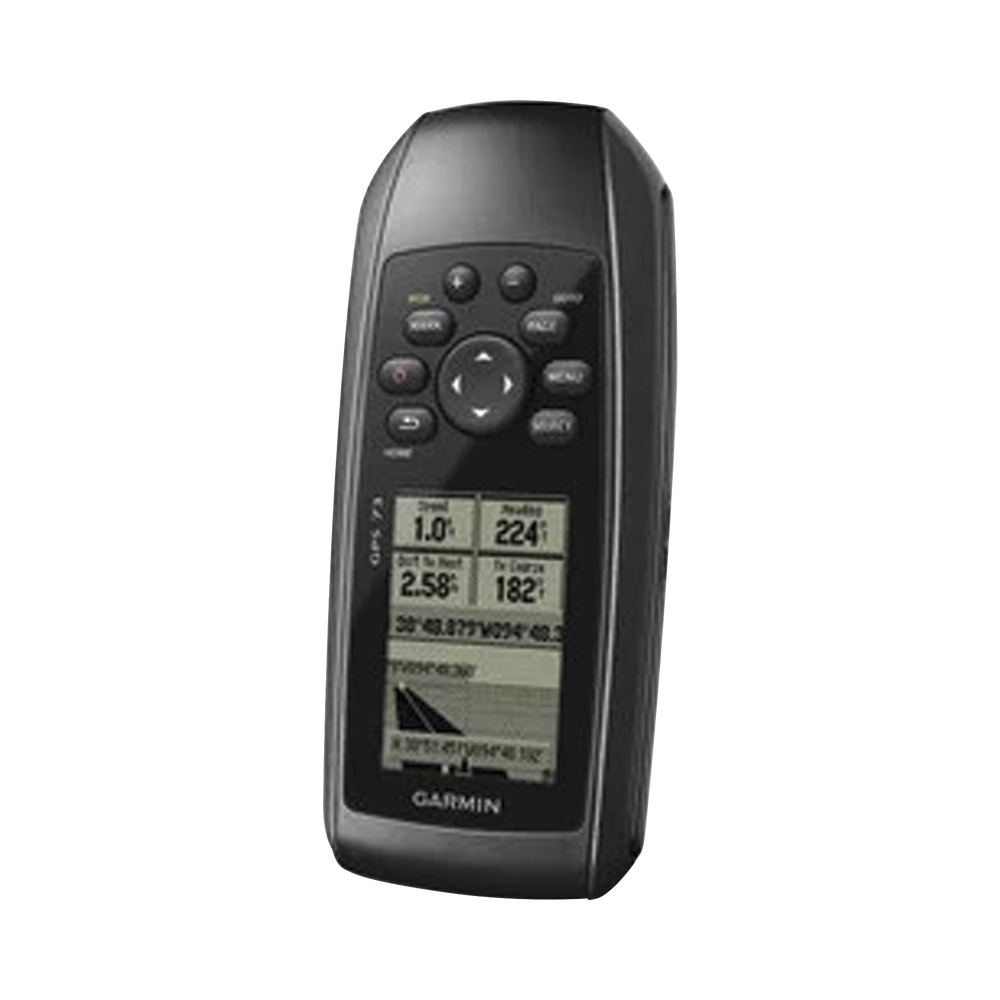 GPSMAP 73 Portátil / Pantalla LCD 4 Niveles de Gris / Resolución 128 x 160 Píxeles / Autonomía +18 Horas / Resistencia al Agua IPX7 / Receptor de Alta Sensibilidad / 1000 Waypoints / 100 Tracks / Flotante / Calendario de Caza y
