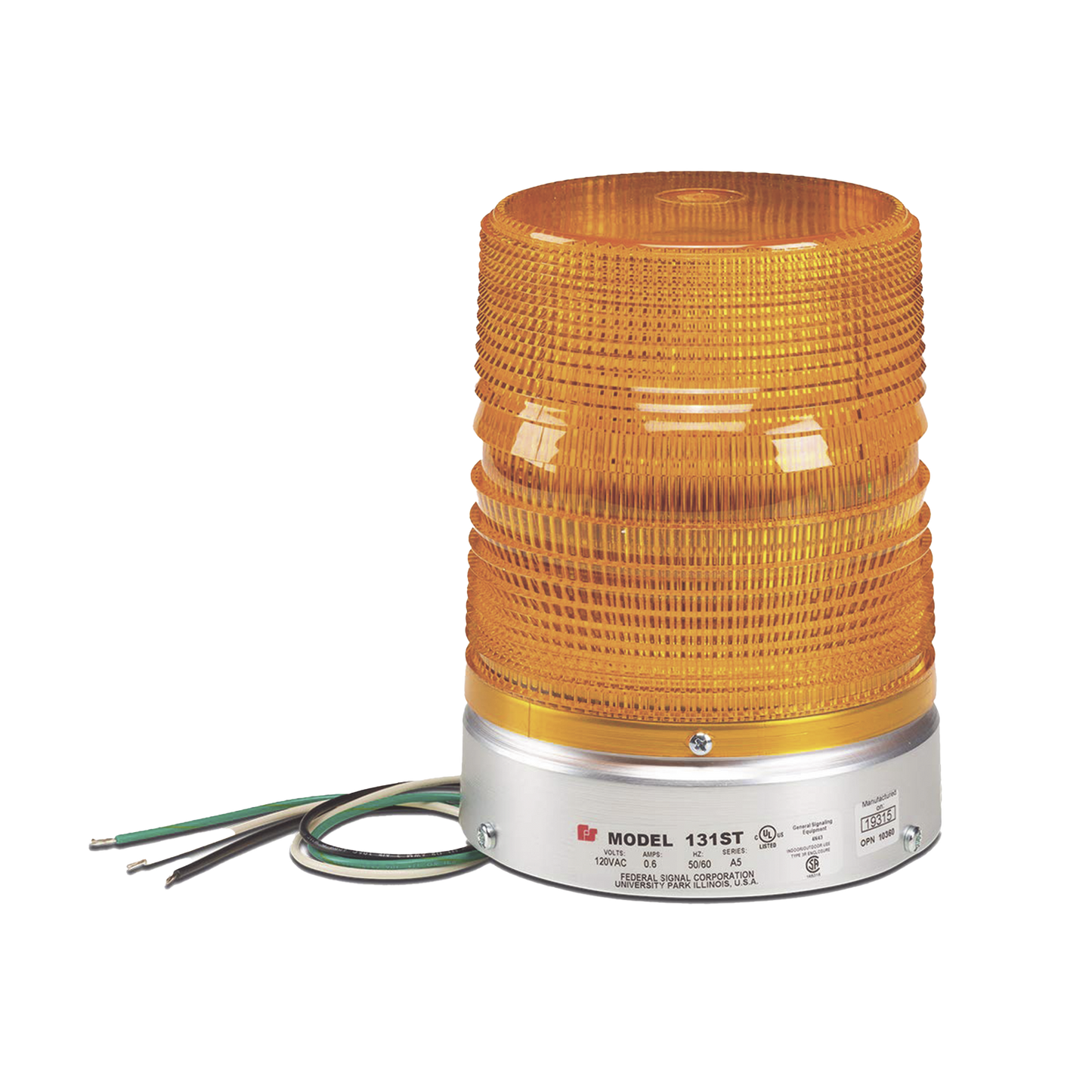 Luz de advertencia estroboscópica Starfire®, Listado por UL y cUL, Opera en 120 VAC, color Ámbar