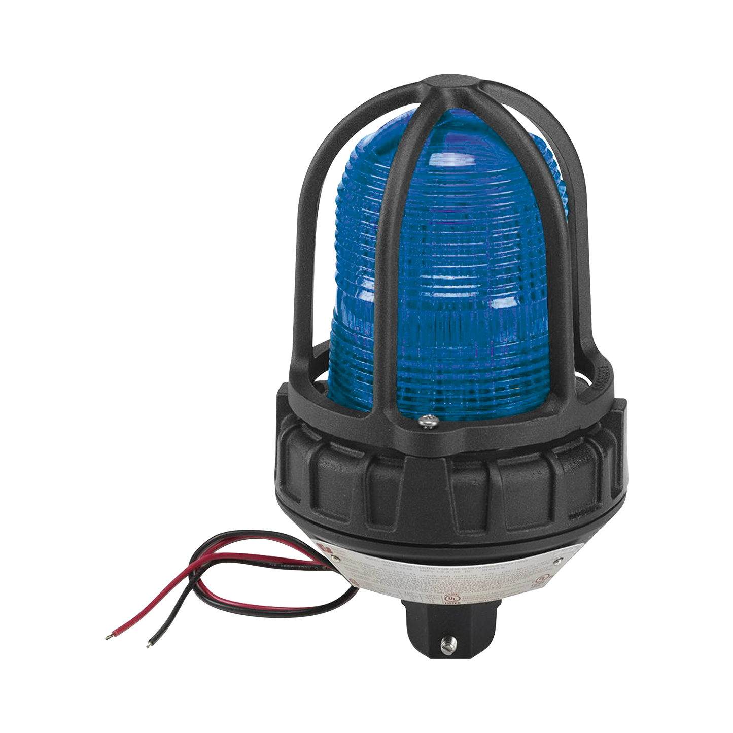 Luz estroboscópica para ubicaciónes peligrosas, montaje tipo tubo, 12-24 VCD, color Azul