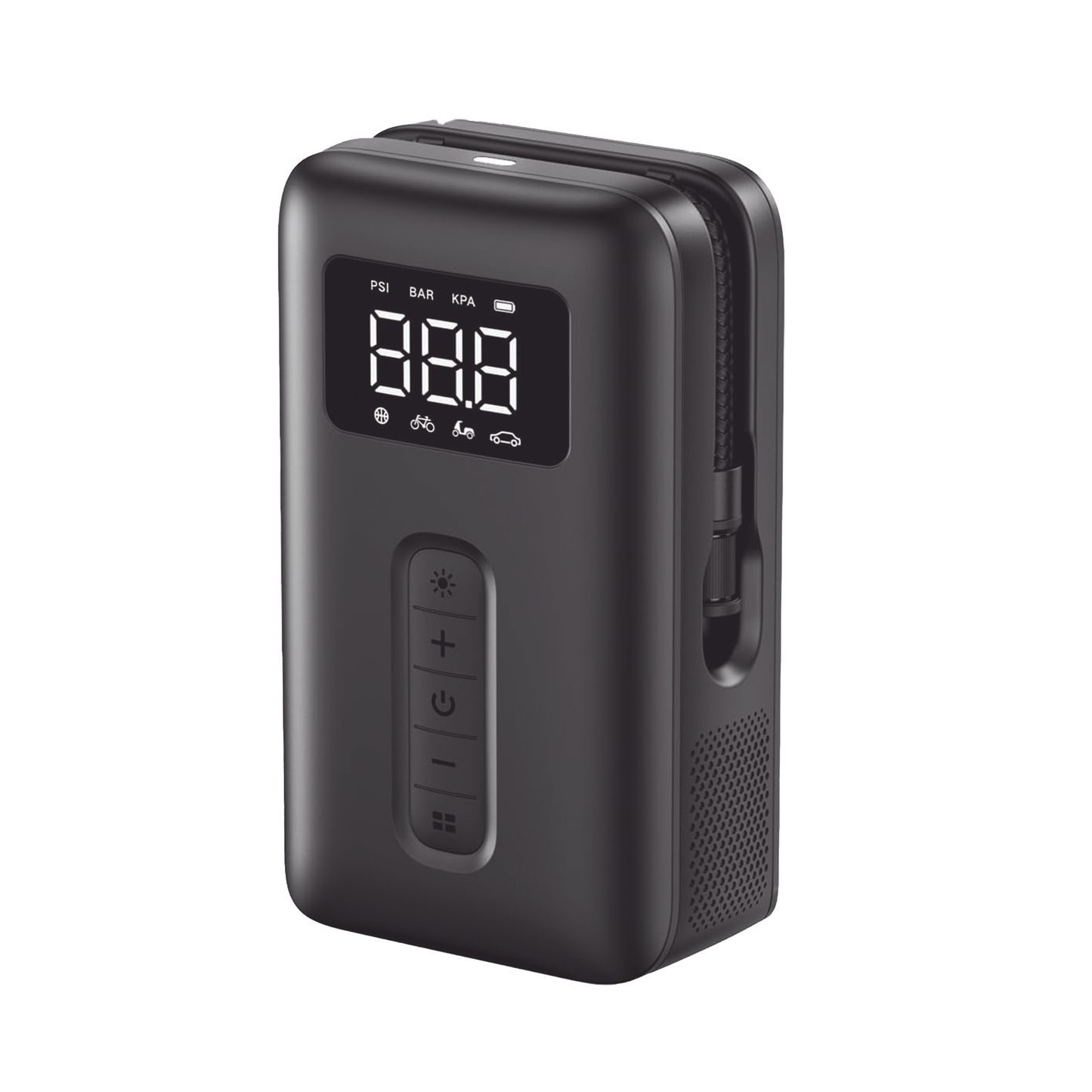 Inflador de Neumáticos | Compresor de Aire Portátil | Bomba de Aire de 150 PSI | Flujo de Aire de 15L/Min | Con Batería Integrada | Cuenta con Luz LED | Ideal para coches, bicicletas, pelotas de motocicleta.