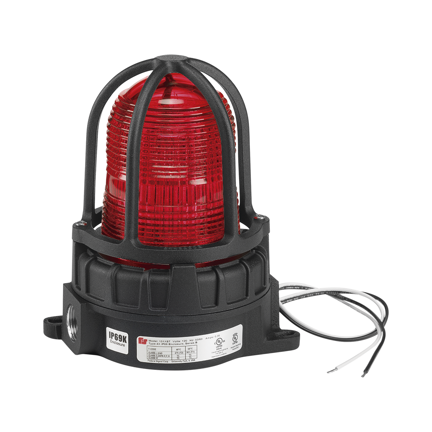 Luz de advertencia LED para ubicaciónes peligrosas, montaje para superficies, 24 VCD , color Rojo