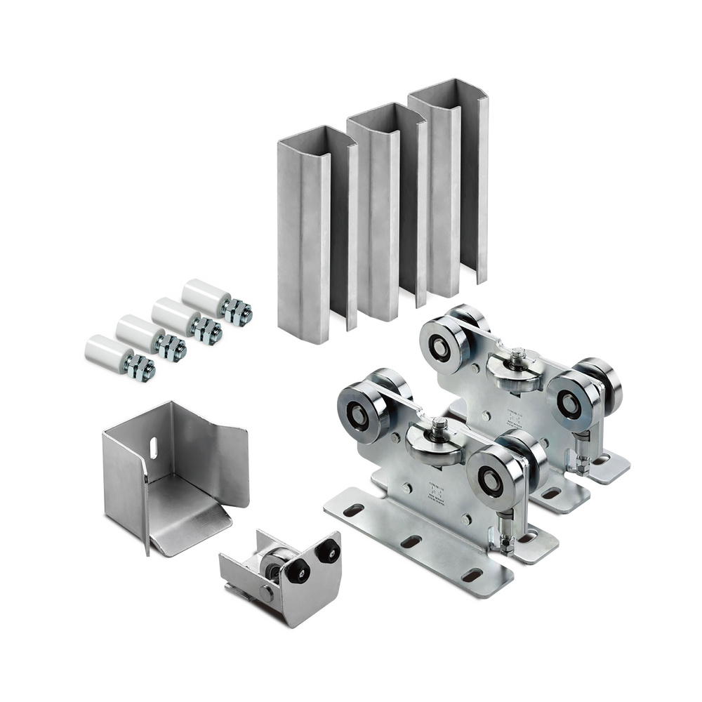 KIT para puertas autoportantes de hasta 3 m y 600 kg con rodillos de nylon