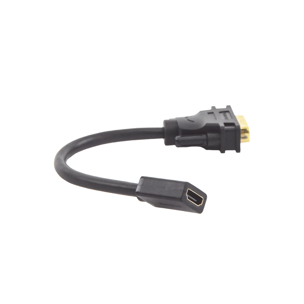 Convertidor DVI Macho a HDMI Hembra | Bidireccional | DVI 24+1 | 1080P@60Hz | Cable de 22 cm (8.66 Pulgadas) | Negro