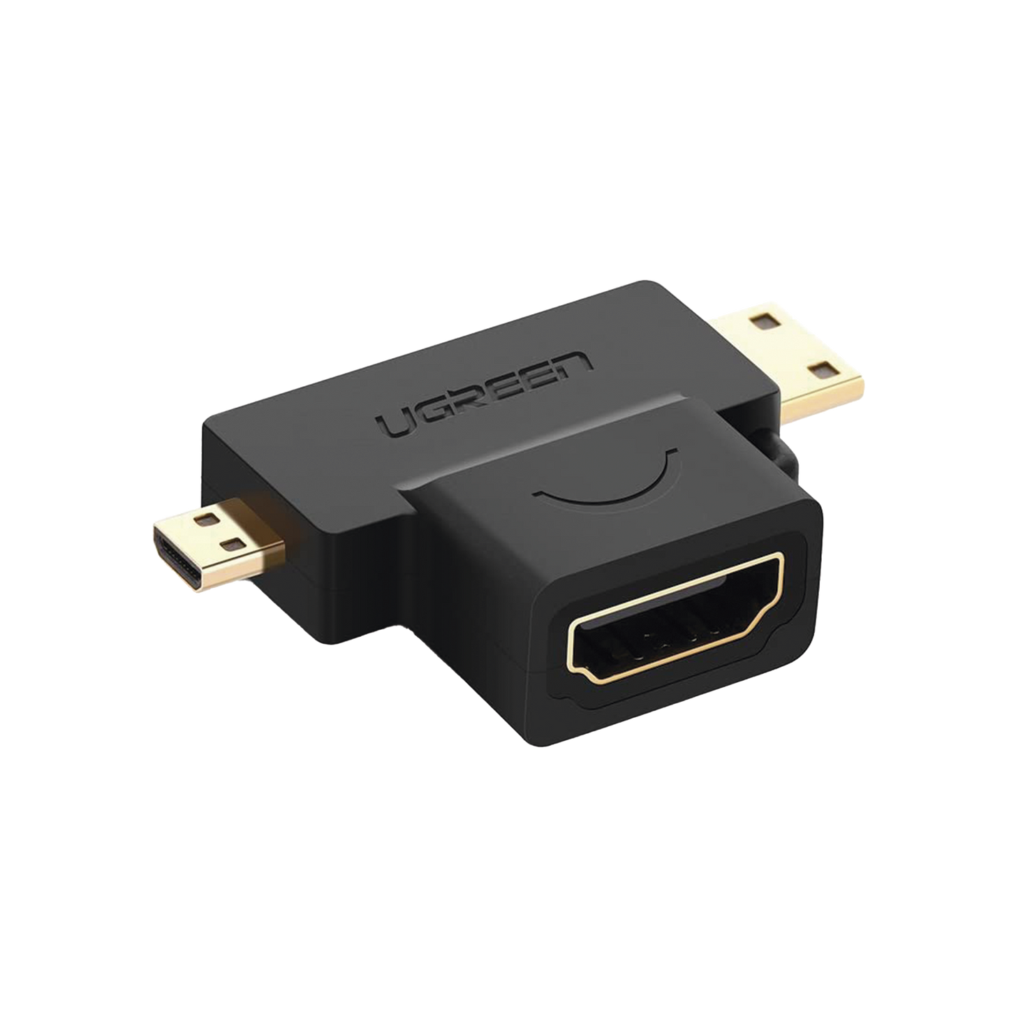 Adaptador Micro + Mini HDMI Macho a HDMI Hembra / Mini HDMI Tipo C a HDMI Tipo A 4K@30HZ / Micro HDMI Tipo D a HDMI Tipo A 1080P@60Hz / Conector Chapado en Oro / Compacto, Portátil y Fácil de Usar