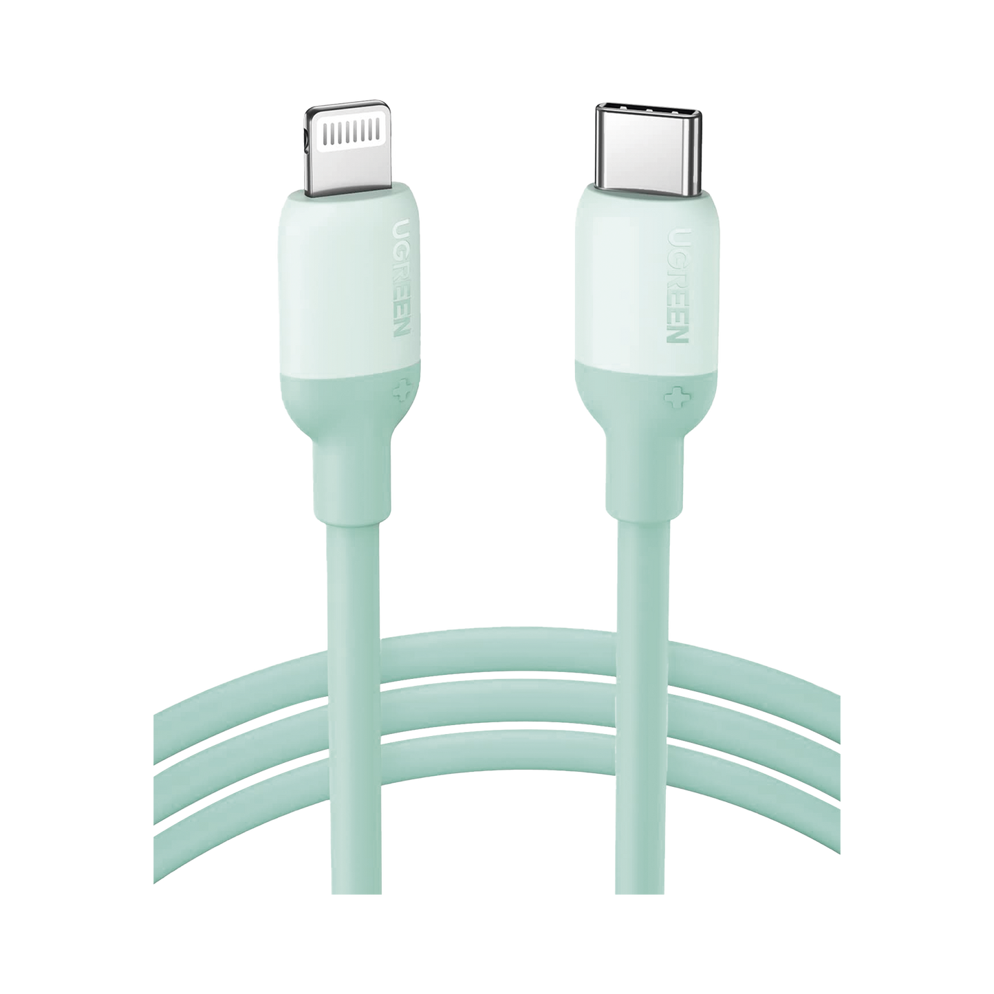 Cable USB-C a Lightning / Certificado MFi / 1 Metro / Adecuado para iPhone, iPad, iPod / Carga Rápida PD 20W / Sincronización de Datos de hasta 480 Mbps / Goma de Silicona y TPE. / Suave al Tacto / Color Green