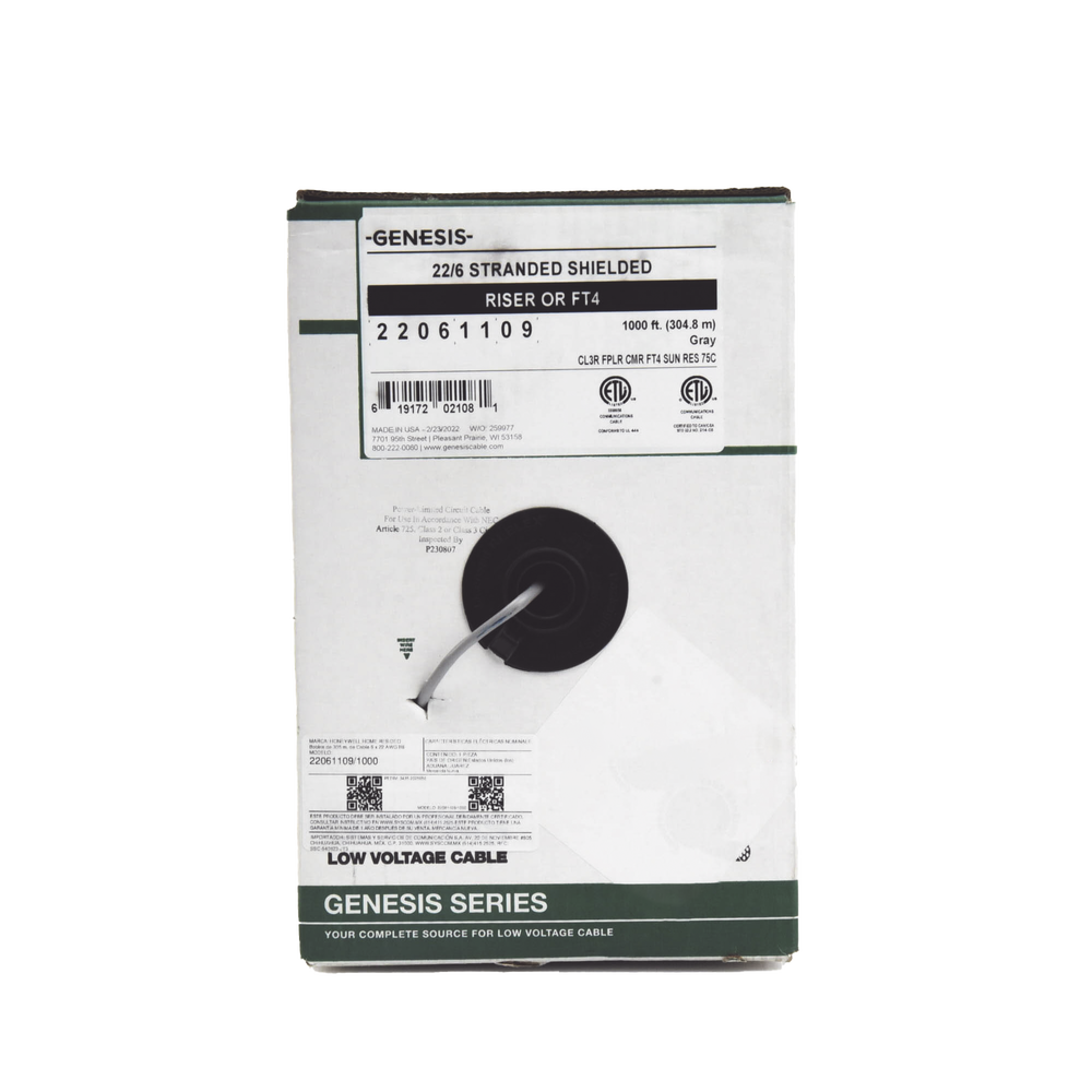 Bobina de 305 Metros (1000 Pies) de Cable / 6 x 22 AWG Blindado / Riser / Color Gris / Para Aplicaciones de Audio, Seguridad y Control
