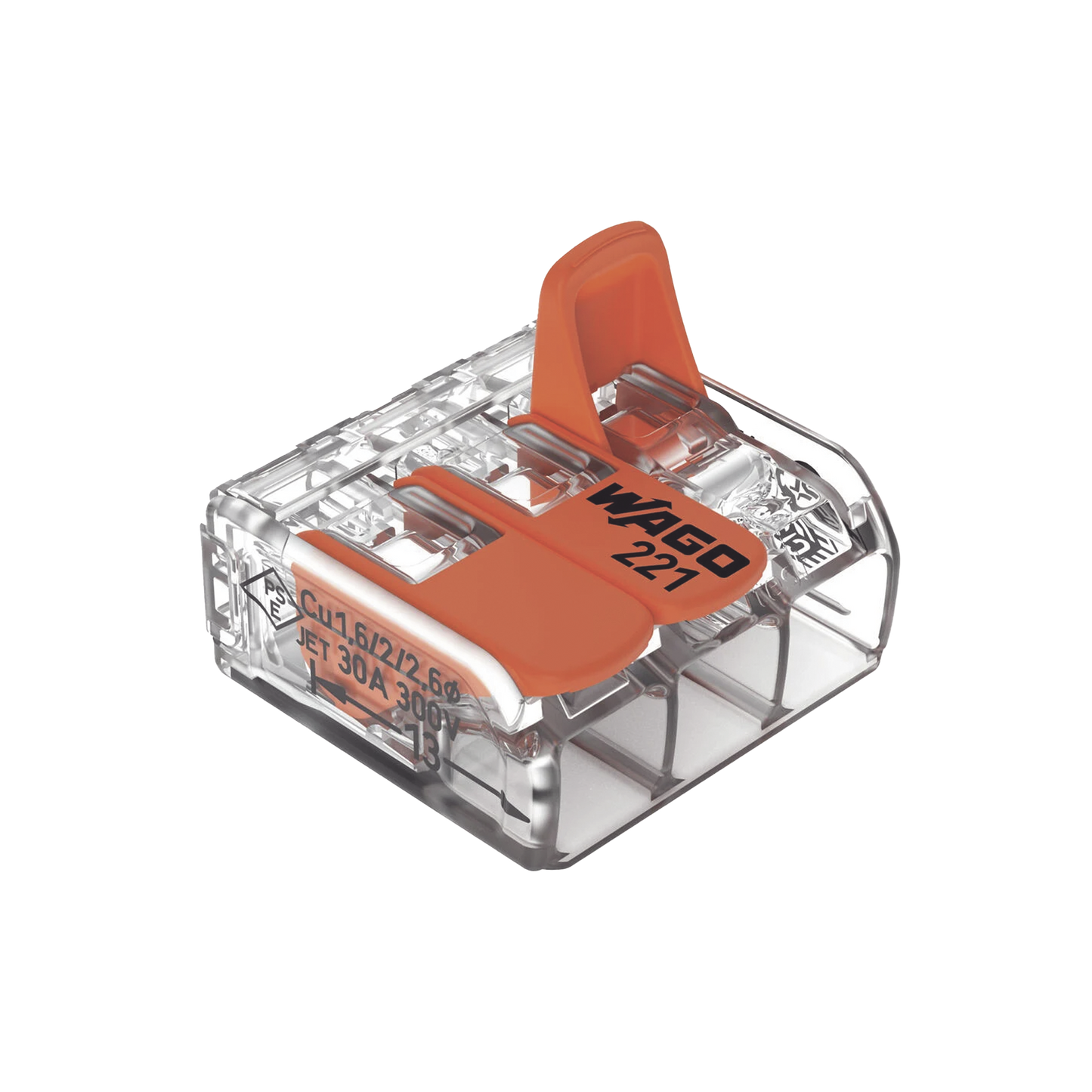 COMPACT SPLICING CONNECTORFOR ALL CONDUCTOR TYPES TRANSPARENT 3 CONNECTORS