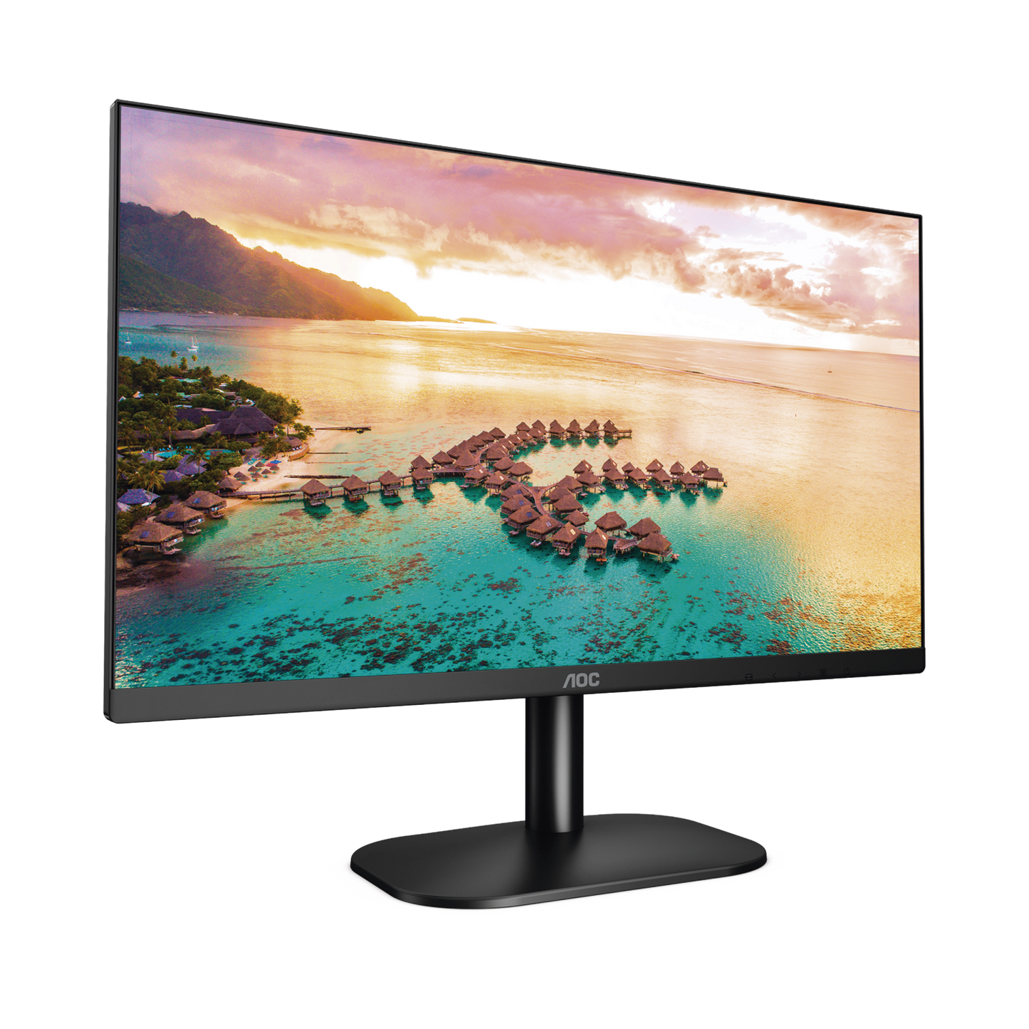 Monitor LED de 23.8" VESA, Resolución 1920 x 1080 Pixeles, Entradas de Video VGA/HDMI. Panel IPS LCD Backlight LED. Ultra Delgado