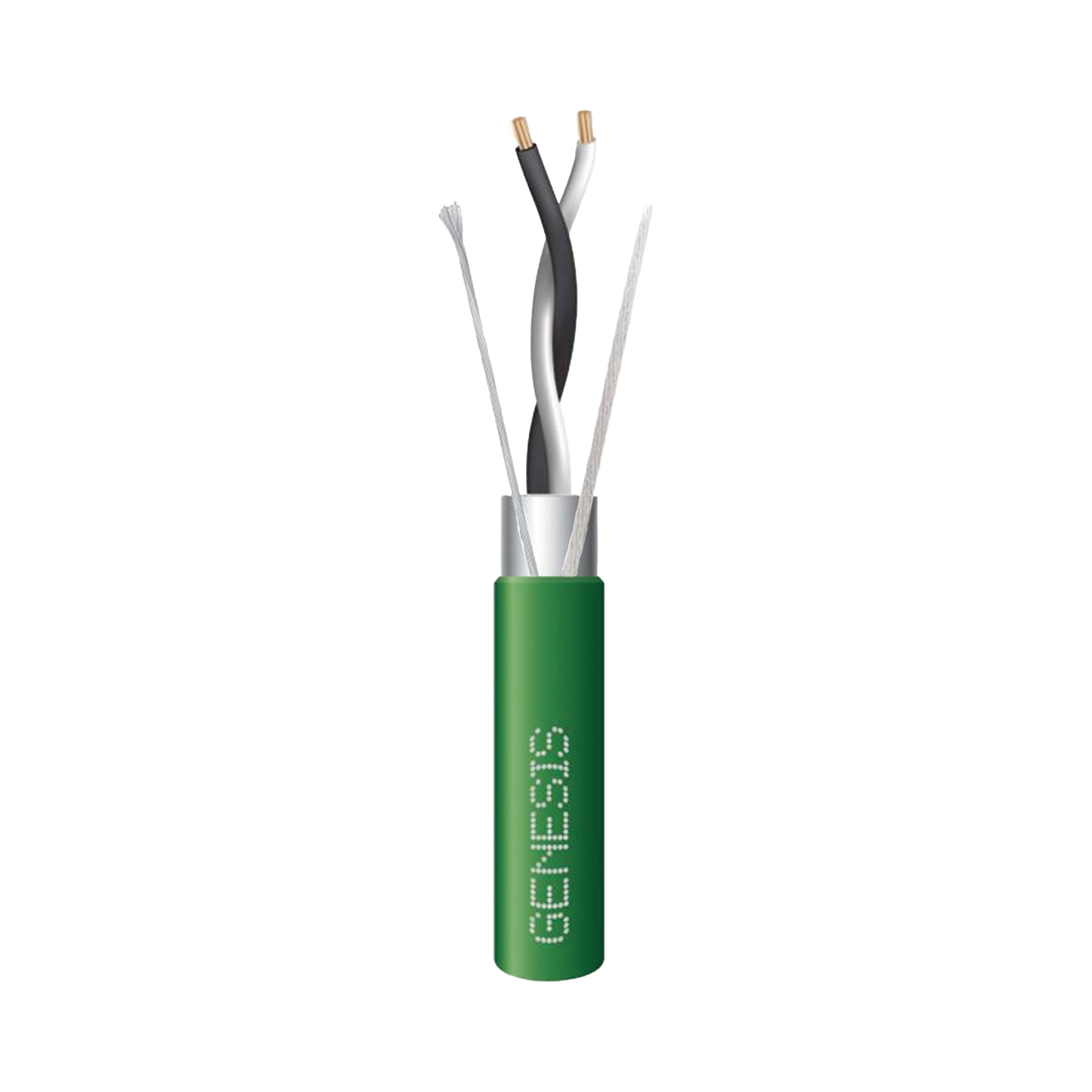 Bobina de 305 Metros (1000 Pies) / Cable 2 x 22 AWG / Color Verde / Blindado / Plenum / Trenzado para Aplicaciones de Transmisión de Datos a Alta Velocidad para Automatización, EIA-485, BACnet y Otros Sistemas de Comunicación