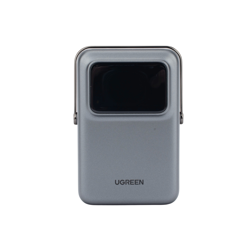 Power Bank Serie UNO Inalambrico | 10000mAh | 7.5W/20W | Con Emojis de Estado | Carga Rápida USB-C Bidireccional | Pantalla TFT Inteligente | Con Holder | Color Grey.