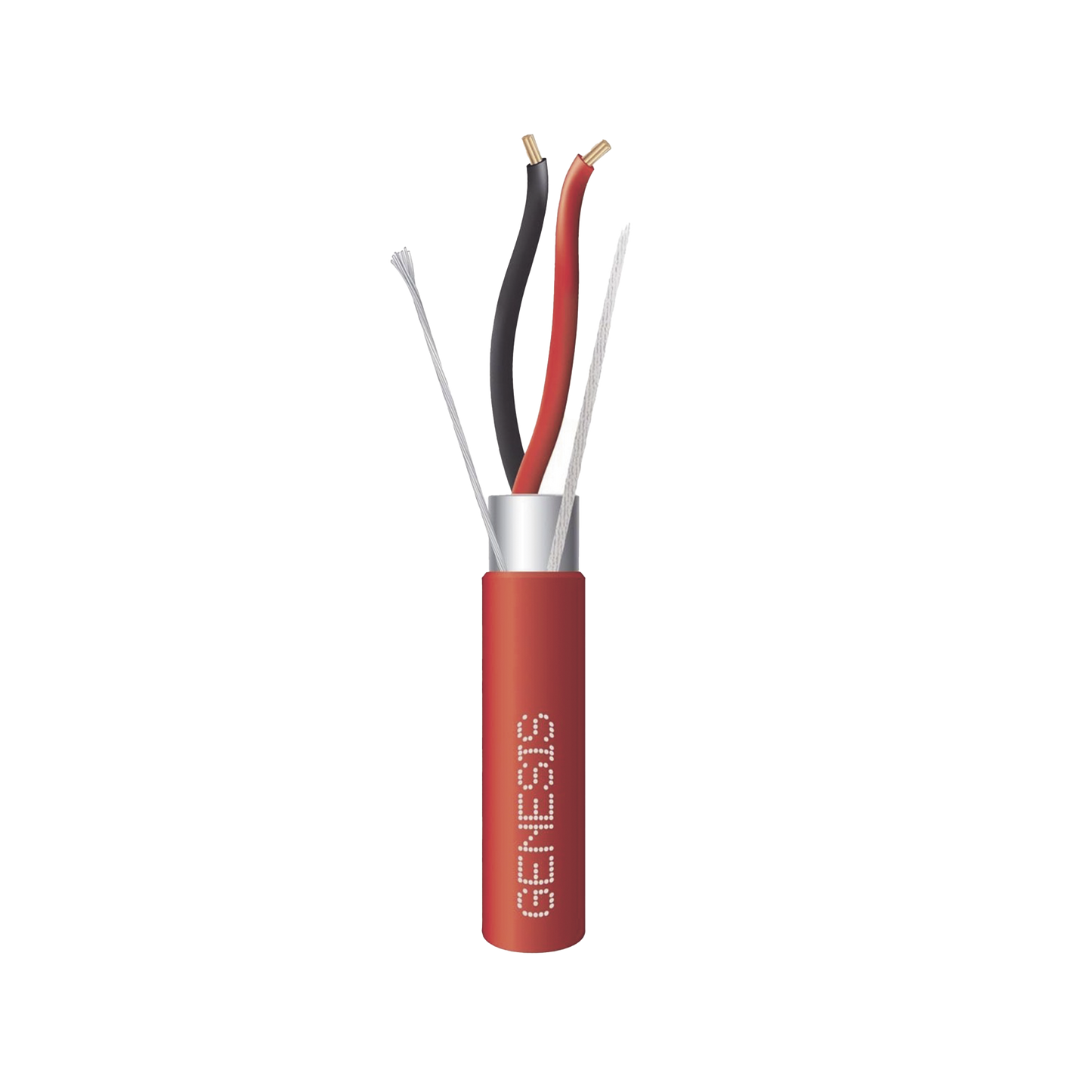 Carrete de 305 Metros (1000 Pies) de Cable / 2 x 14 AWG / Plenum / Blindado / Tipo FPLP / Color Rojo / Para Aplicaciones en Sistemas de Detección de Incendio y Sistemas de Evacuación