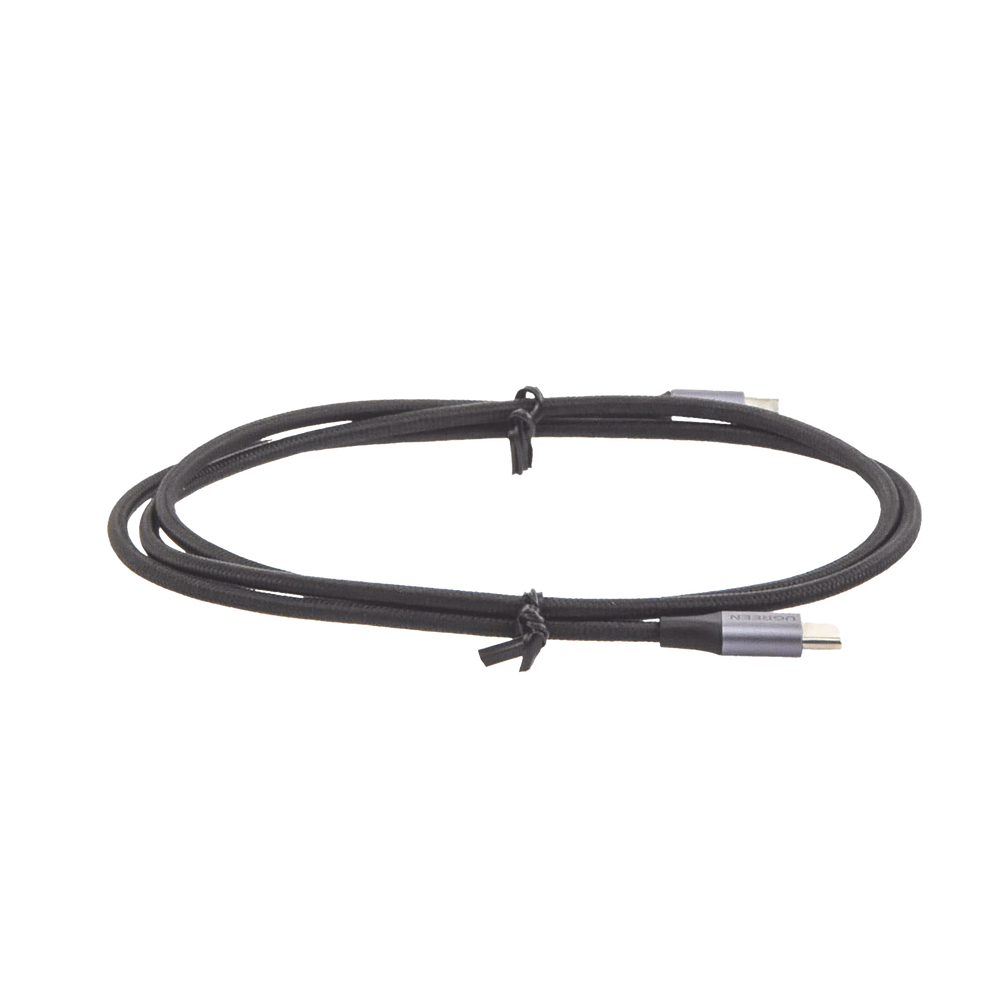 Cable USB-C a USB-C | 1 Metro (3.28 Pies) | Transferencia de Datos de 480 Mbps | Carga Rápida de Hasta 60W | QC 4.0/3.0/2.0 | PD3.0 | FPC | AFC | Protección Integrada | Caja de Aluminio | Nylon Trenzado | Color Negro