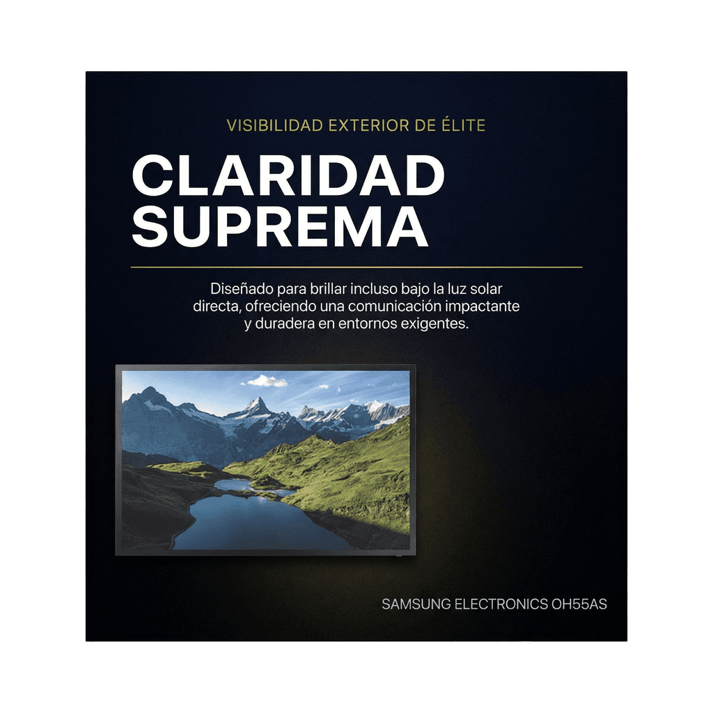 Pantalla Profesional LED 55" para Exterior con Vidrio Templado de Protección 5T, Full HD (1080p), HDMI/HDBaseT (LAN), Brillo 3500 cd/m2. Compatible VESA