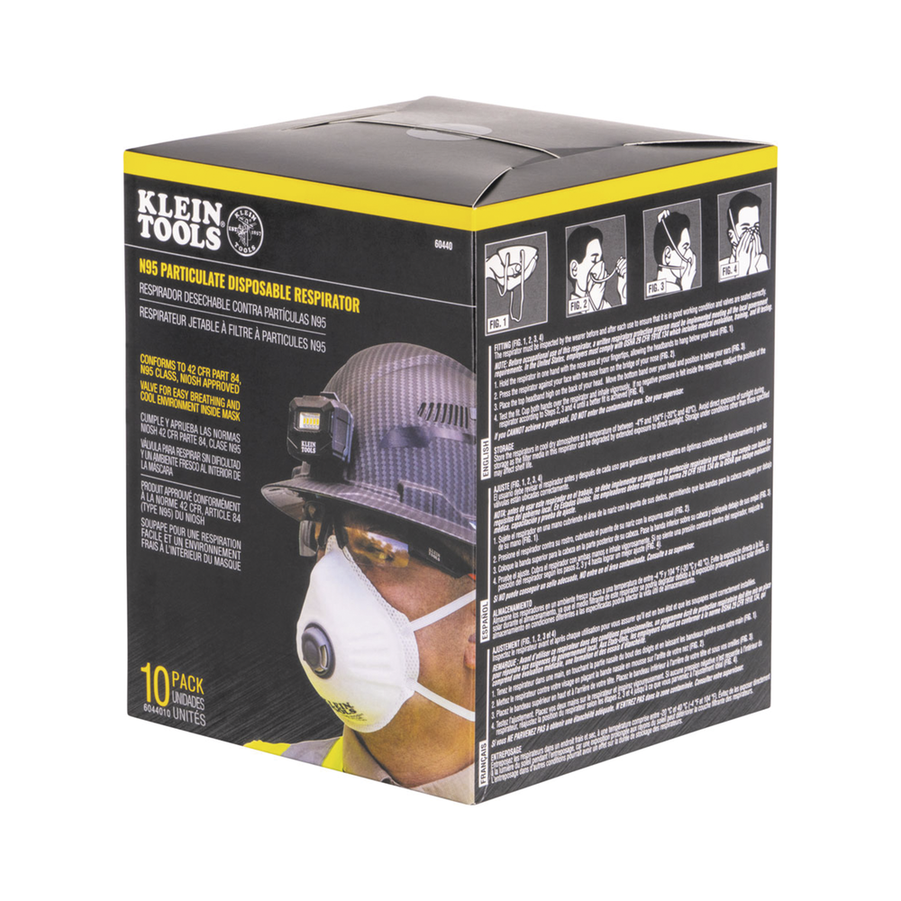 Respirador Cubre Boca Desechable N95 Ideal para el Trabajo. Paquete de 10 Piezas