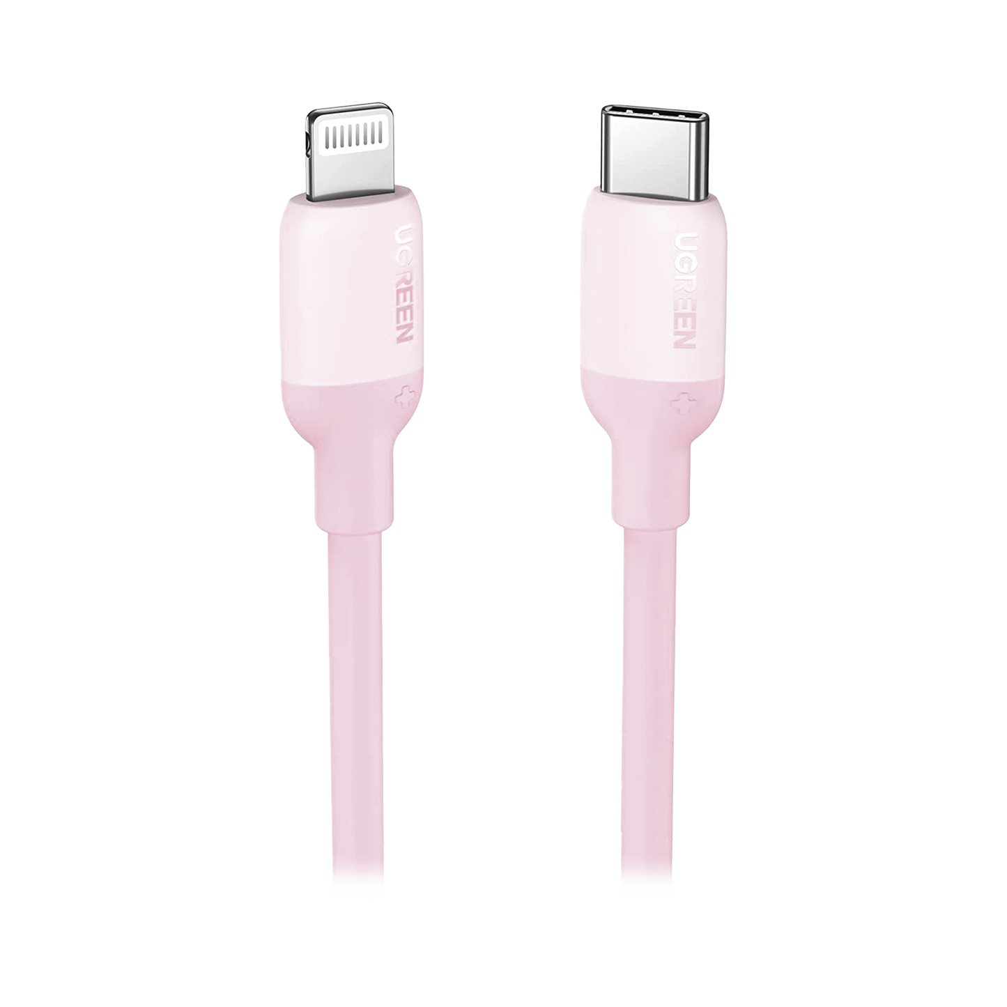 Cable USB-C a Lightning / Certificado MFi / 1 Metro / Adecuado para iPhone, iPad, iPod / Carga Rápida PD 20W / Sincronización de Datos de hasta 480 Mbps / Goma de Silicona y TPE. / Suave al Tacto / Color Pink