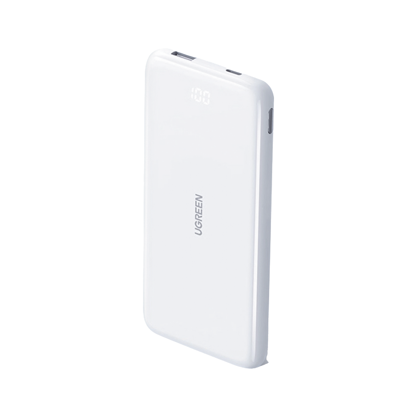 PowerBank Ultra Delgado 10000mAh | Dos Puertos | USB-A + USB-C | PD 3.0 20W | QC3.0 22.5W | FCP | AFC | Entrada/Salida USB-C (Carga y Alimentación) | Salida USB-A (Carga) | Pantalla Inteligente | Color Blanco.