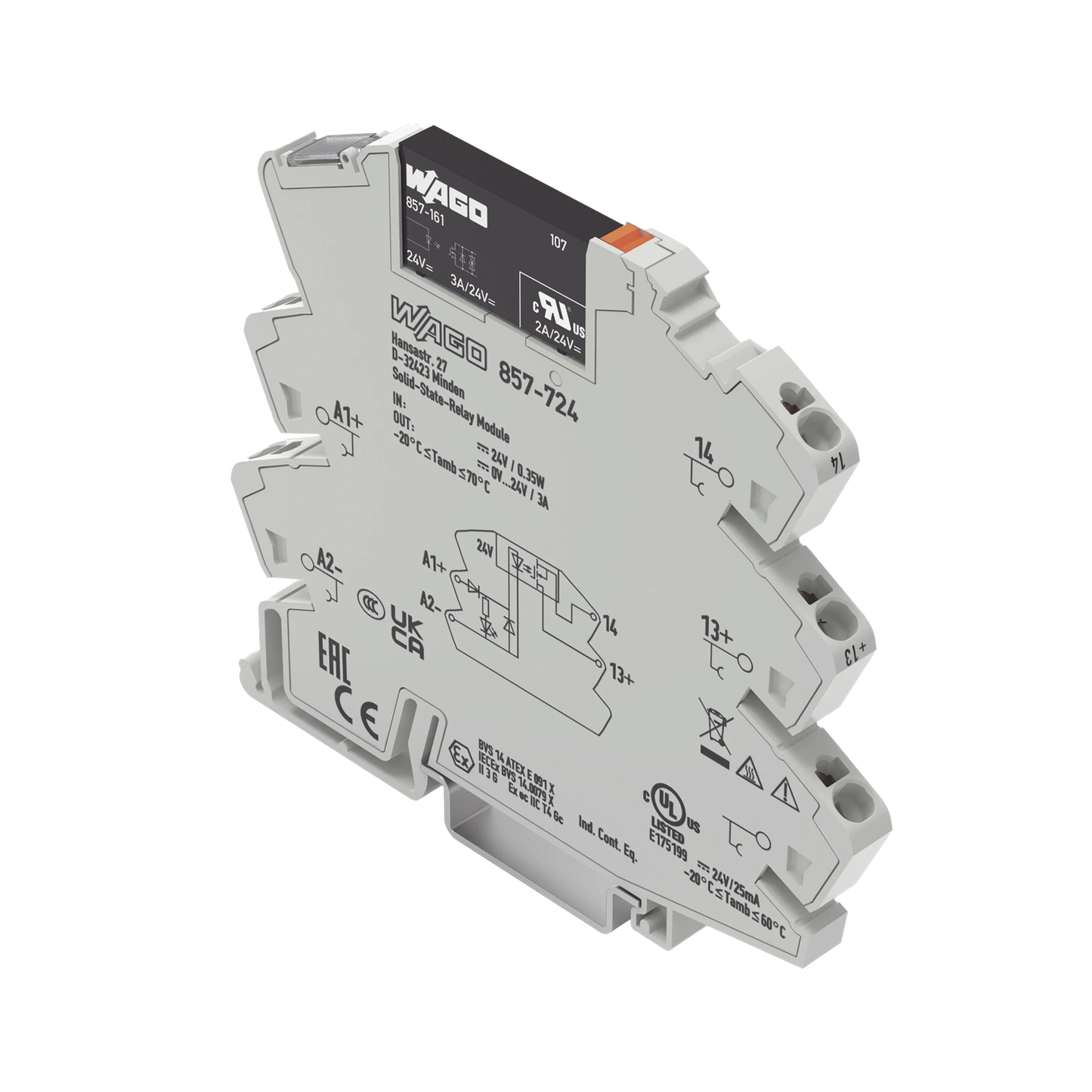 RELE ESTADO SOLIDO 24 VCC;RANGO DE TENSION DE SALIDA 0…24 VDC CORRIENTE PERMANENTE LIMITE 3 A