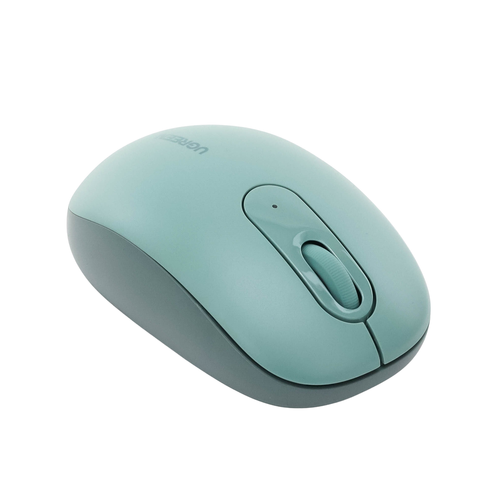 Mouse Inalámbrico 2.4G 800/1200/1600/2400 DPI | Función de 3 botones | Alcance 10m | Silencioso | Ergonómico | Anti-caída y Anti-interferencias | Batería Alcalina AA incluida | Color Green.