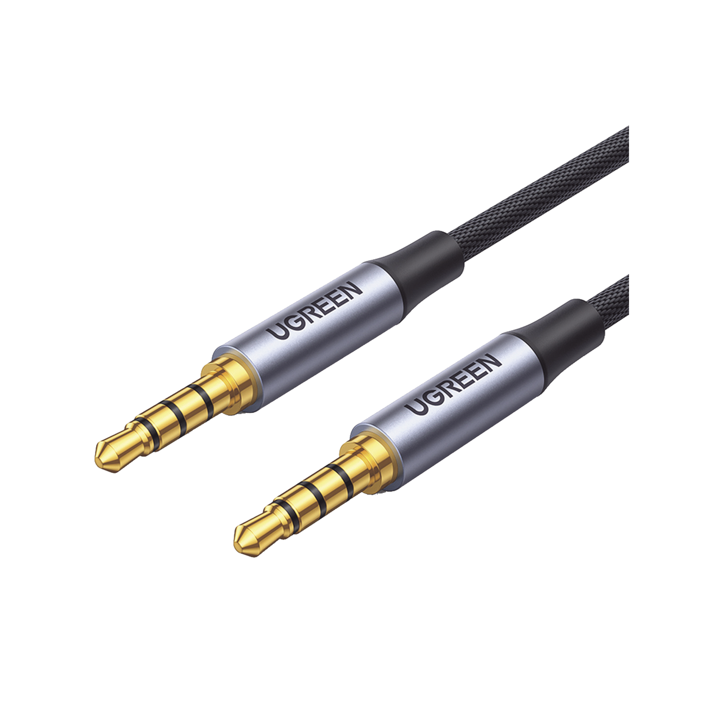 Cable Auxiliar de 3.5mm / Cable Audio Estéreo / Núcleo de Alambre de Cobre Esmaltado / Carcasa de Aluminio Azul + Nylon Trenzado / Soporta Micrófono / 5 Metros