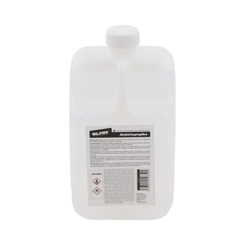 Alcohol Isopropilico para limpieza de equipos de vídeo, fibra óptica, cómputo, y equipo telefónico 1000 mL