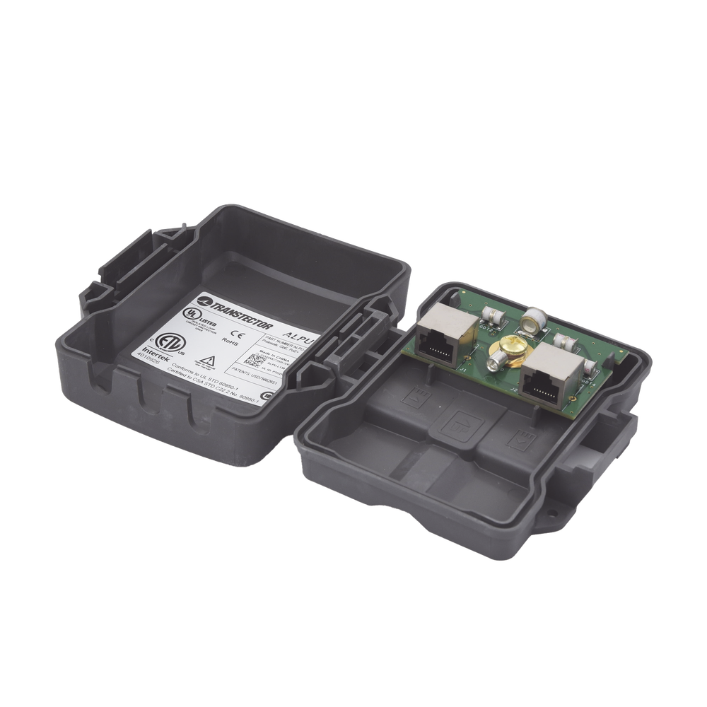 Protector PoE Exterior Gigabit / Tubo de Descarga de Gas GDT / 51W PoE+ / RJ45 Blindado / IP23 / Enlaces Inalámbricos