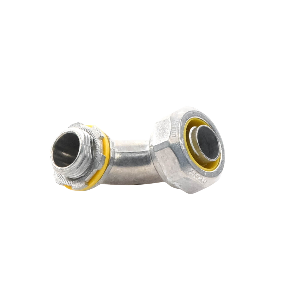 Conector Curvo para tubo tipo Liquidtight de 1/2" (13 mm). Compatible con ANC-COT12.