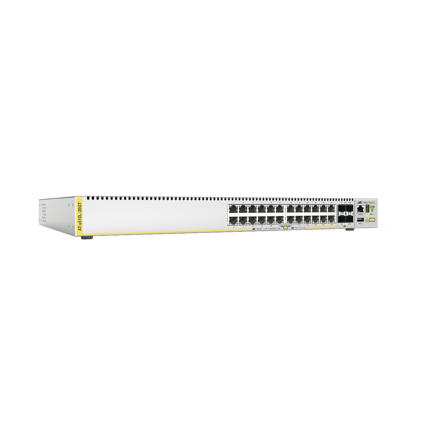 Switch Capa 3, 24 puertos 10/100/1000 Mbps + 4 puertos SFP+ 10 G, fuente de alimentación simple