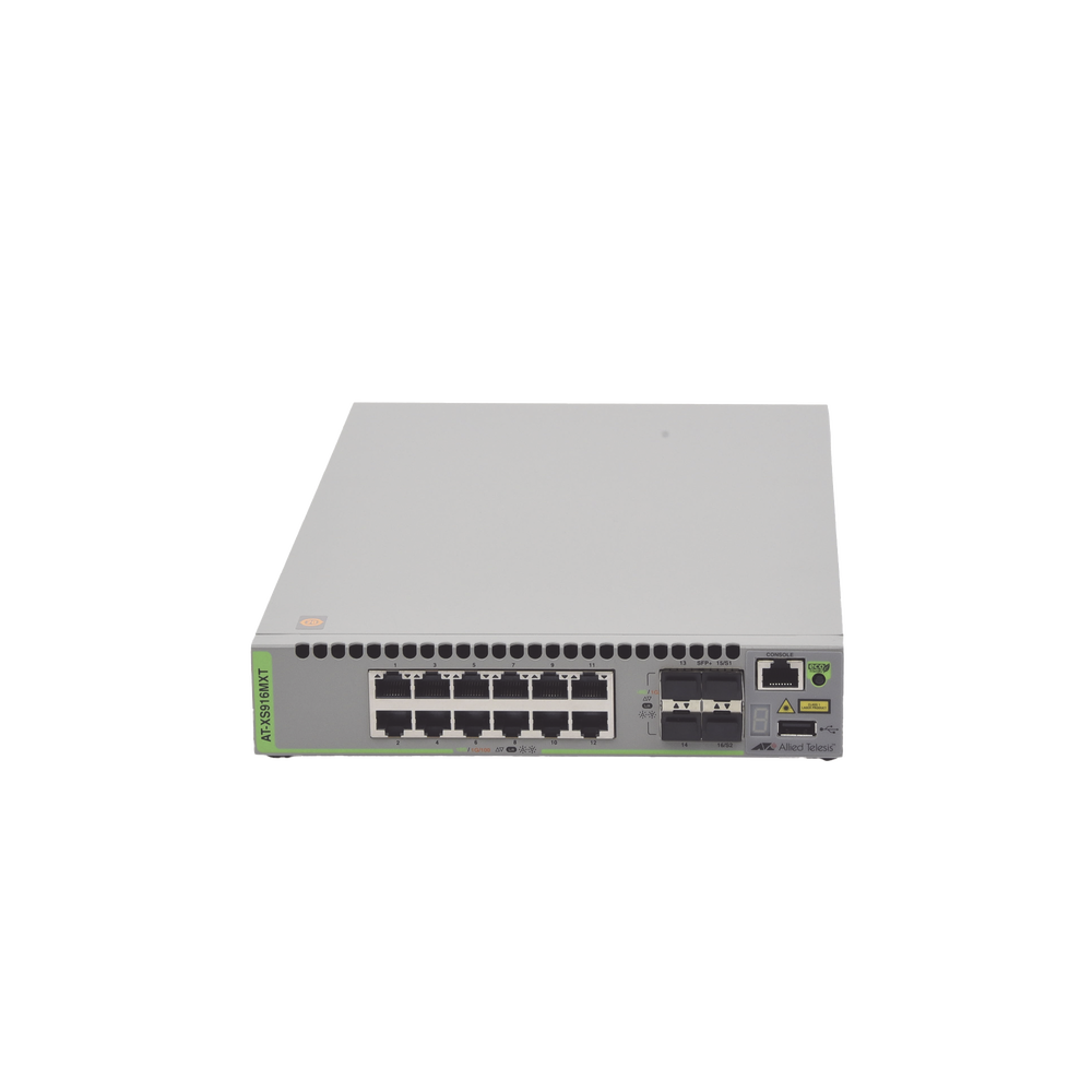Switch Capa 3 Stackeable 10 Gigabit , 12 puertos 100/1000/10G Base-T (RJ-45) y 4 puertos SFP/SFP+ 10G