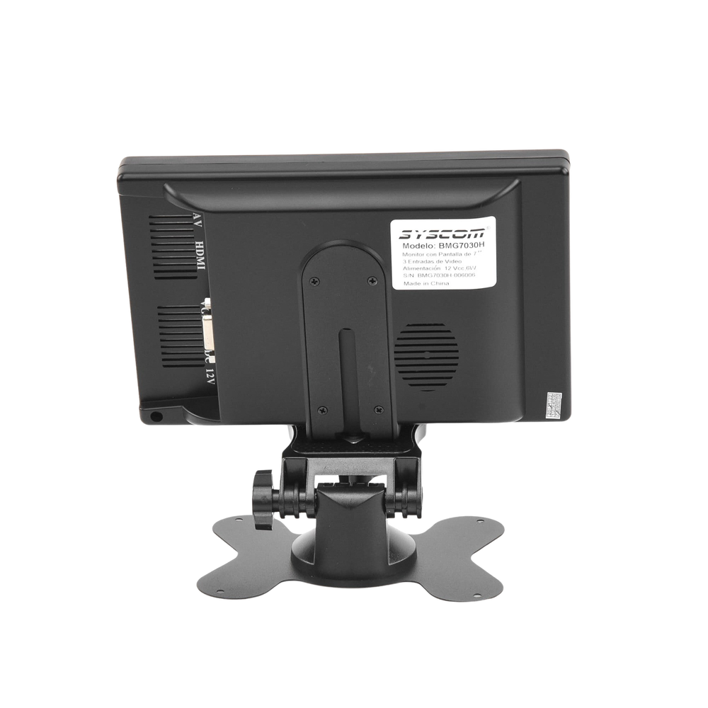 Monitor 7" TFT-LCD ideal para colocar en vehículos o DVR/NVR. Entradas de video HDMI, VGA y RCA (CVBS)