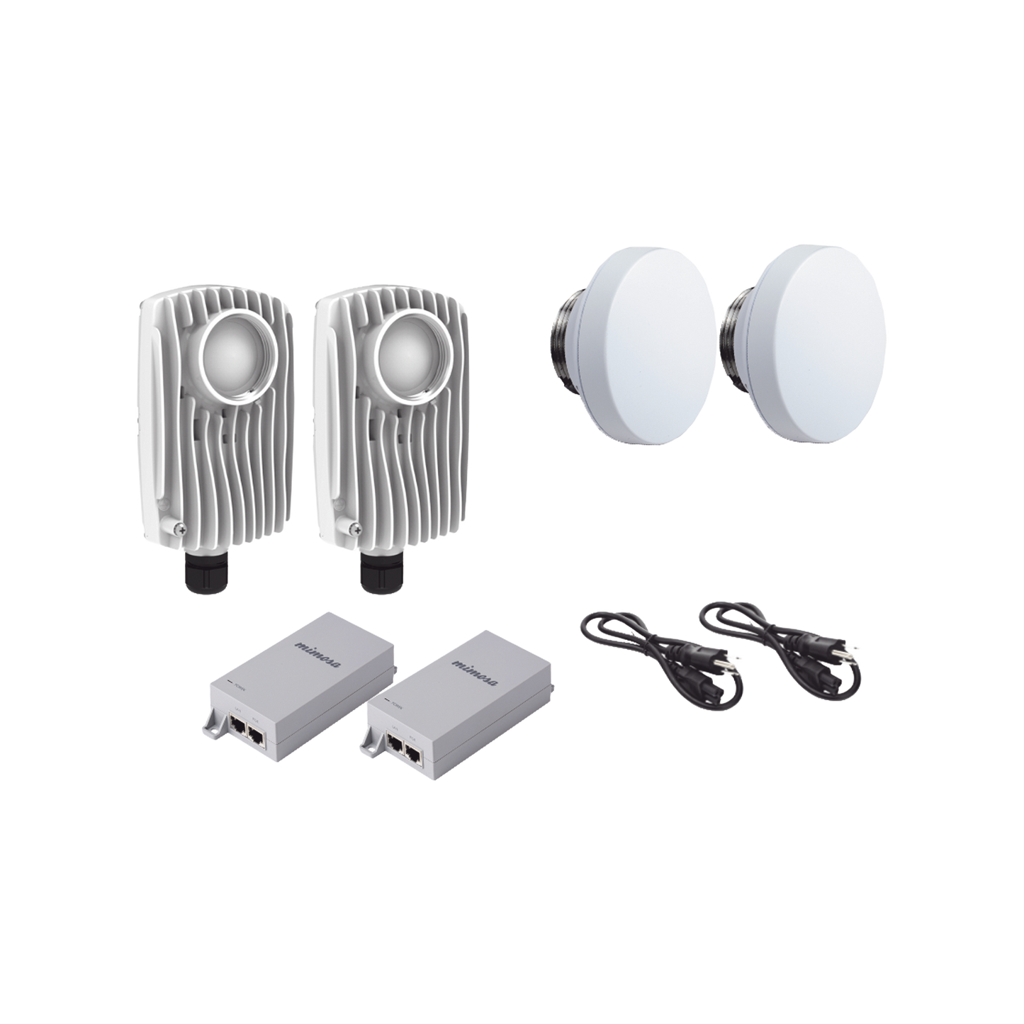 Kit de 2 radios C6X con 2 antenas de (12 dBi), rango de frecuencia extendida (4.9 a 6.4 GHz), incluye inyector POE, cable de alimentación y 2 FLEXIMOUNT-XL para alineación
