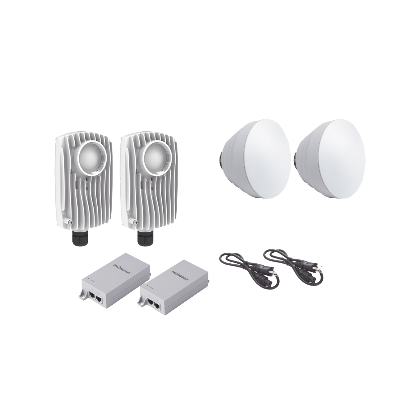 Kit de 2 radios C6X con 2 antenas de (16 dBi), rango de frecuencia extendida (5.1 a 6.4 GHz), incluye inyector POE, cable de alimentación y 2 FLEXIMOUNT-XL para alineación