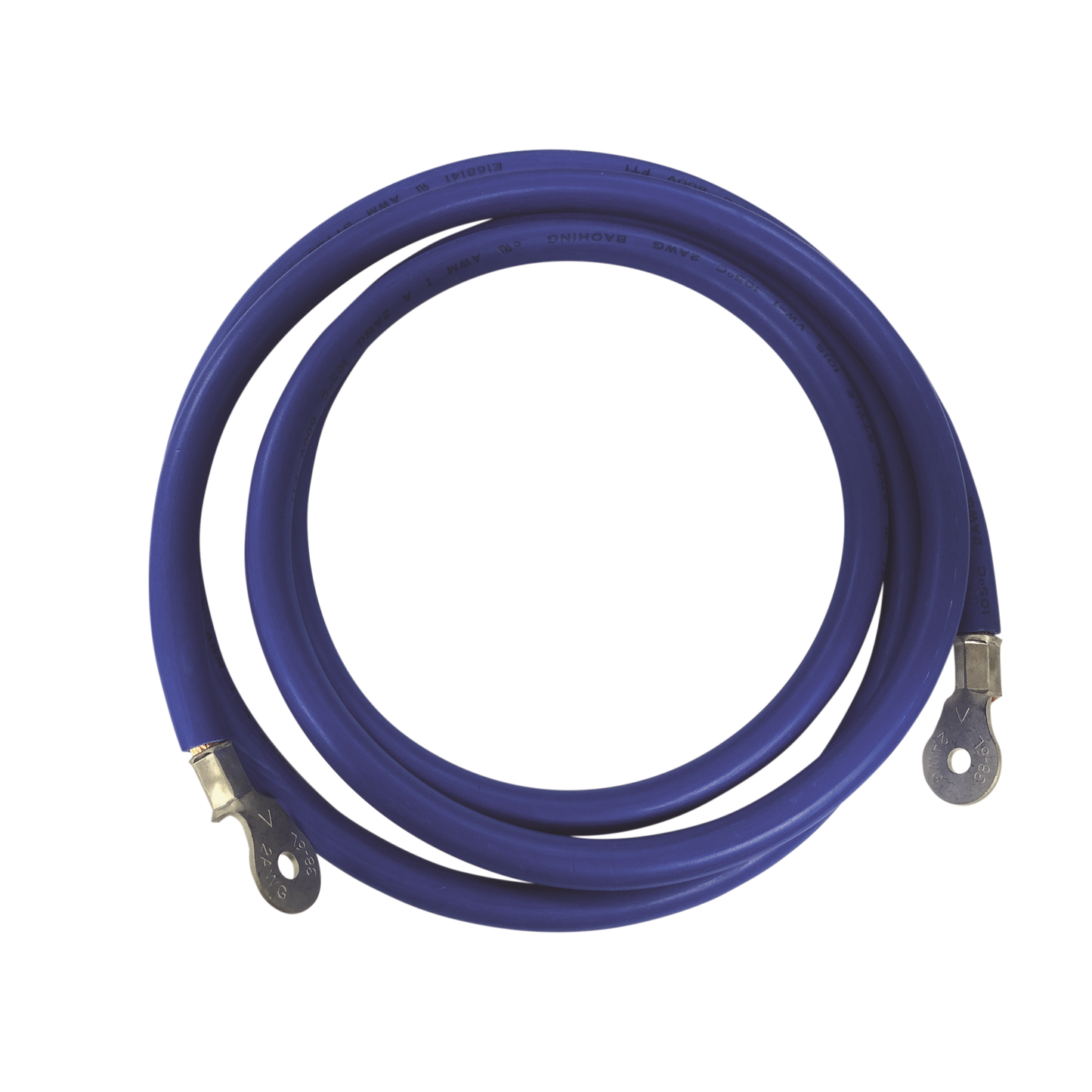 Cable para Baterías, 2.2 m Azul Calibre 2 AWG con Terminales de Ojo en Ambos Extremos