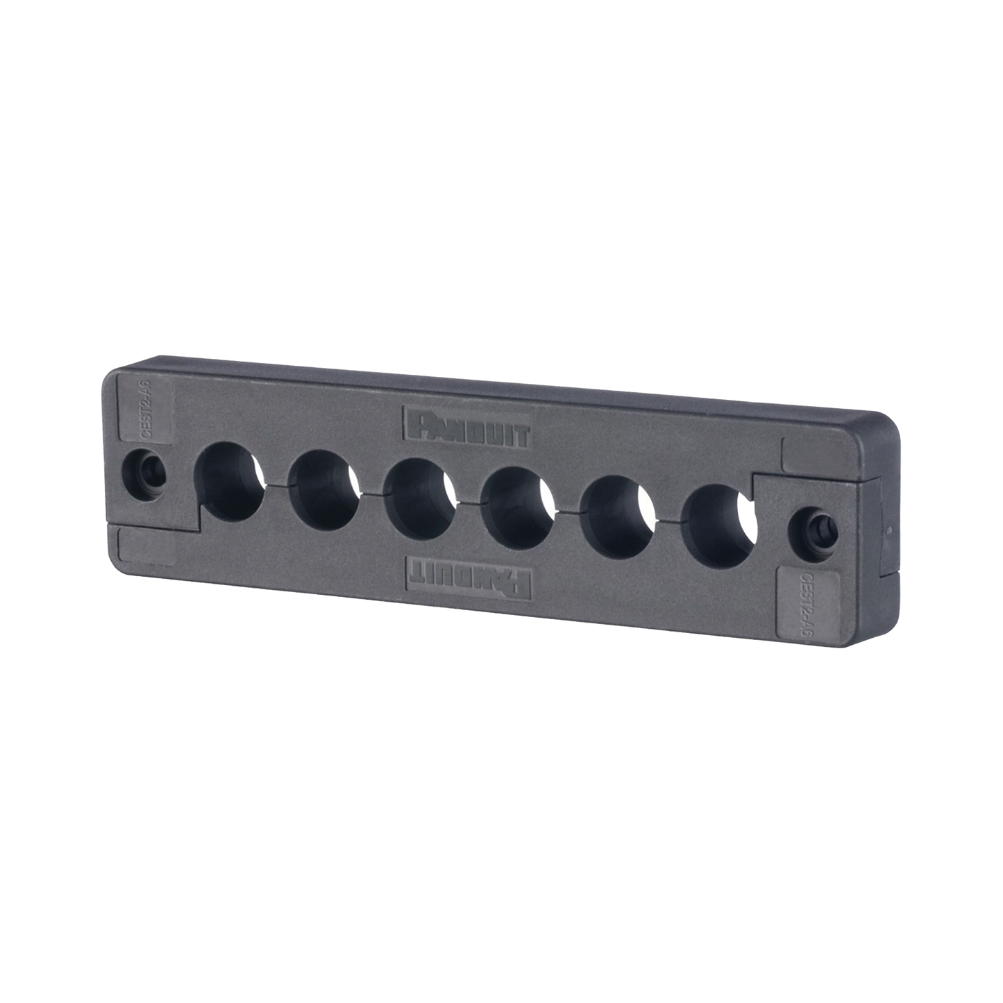 Pasacables de 6 Orificios en Línea 4.41" X 0.67" IP65, para Cables Terminados, Color Negro