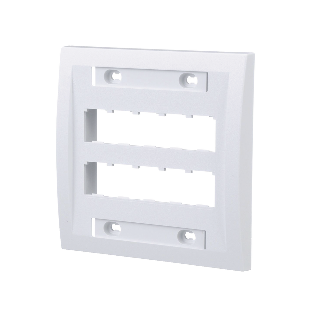Placa de Pared Vertical Ejecutiva, Salida Para 10 Puertos Mini-Com, Con Espacios Para Etiquetas, Color Blanco