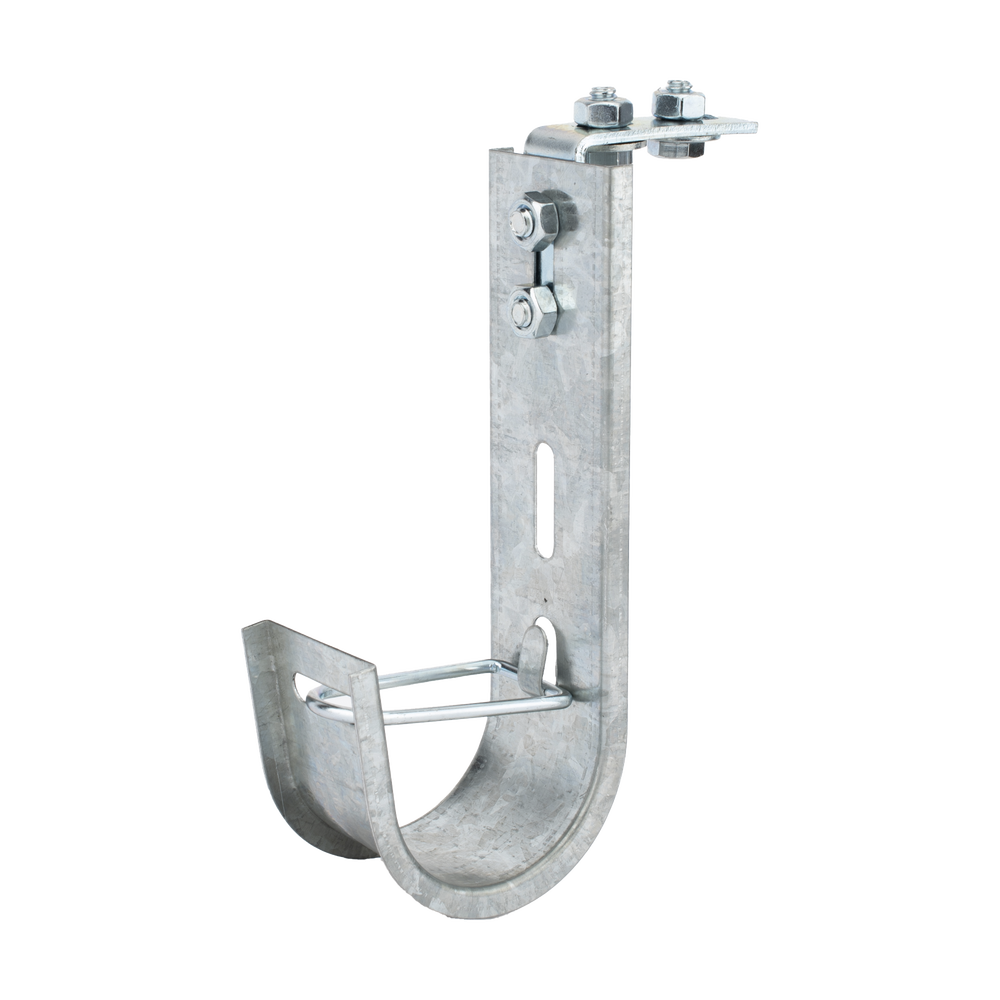 Soporte (Gancho) tipo J-Hook, hasta 28 cables Cat6, ideal para soportar cableado en los espacios de manipulación al aire, Para instalación en interior