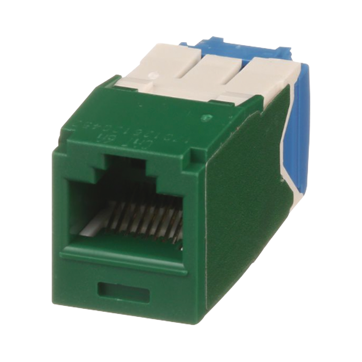 Conector Jack RJ45 Estilo TG, Mini-Com, Categoría 6A, de 8 Posiciones y 8 Cables, Color Verde