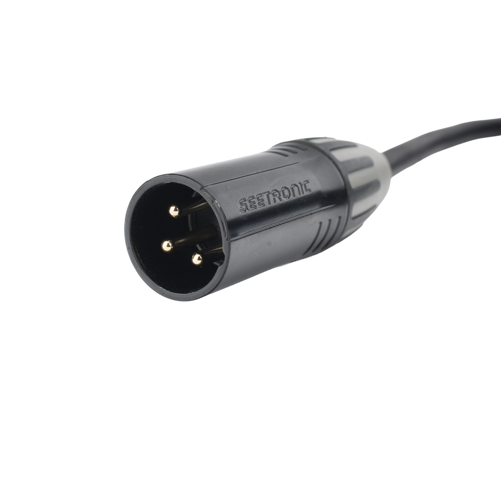 Cable XLR | 3 polos | Conector Hembra-Macho | Serie M | Carcasa Negra | Contactos Dorados | Ideal para Microfonía | Longitud 10m