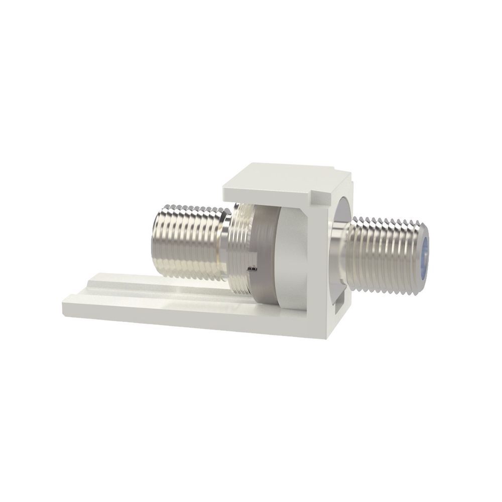 Módulo Acoplador Coaxial Tipo F, Mini-Com, de 75 Ohms, 3.0 GHz, Color Blanco