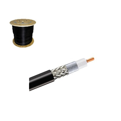 Cable Coaxial 90% de Blindaje, Certificación RoHS, Conductor de Cobre Revestido de Aluminio, 50 Ohms, Carrete de 300 Metros (984.25 Pies)