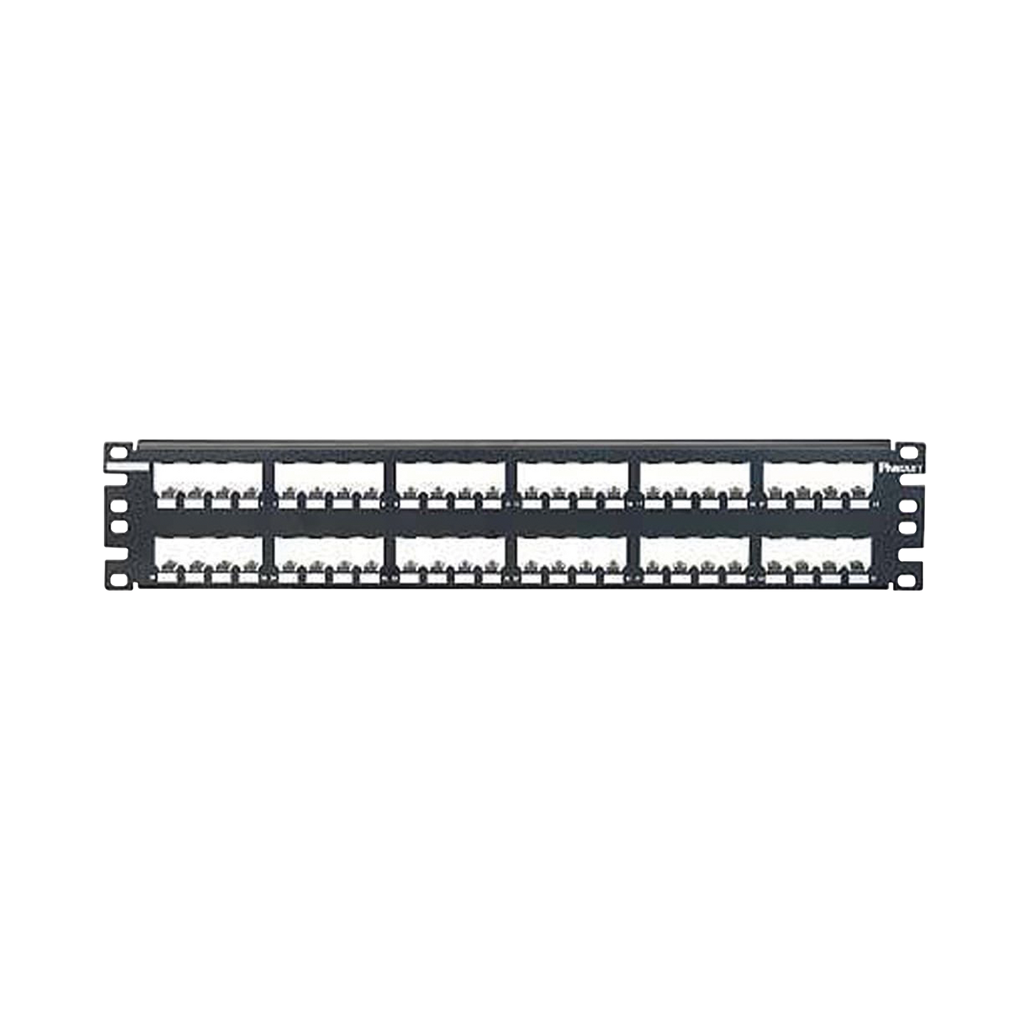 Panel de Parcheo Modular Mini-Com (Sin Conectores), Plano, Totalmente Blindado, de 48 Puertos, 2UR