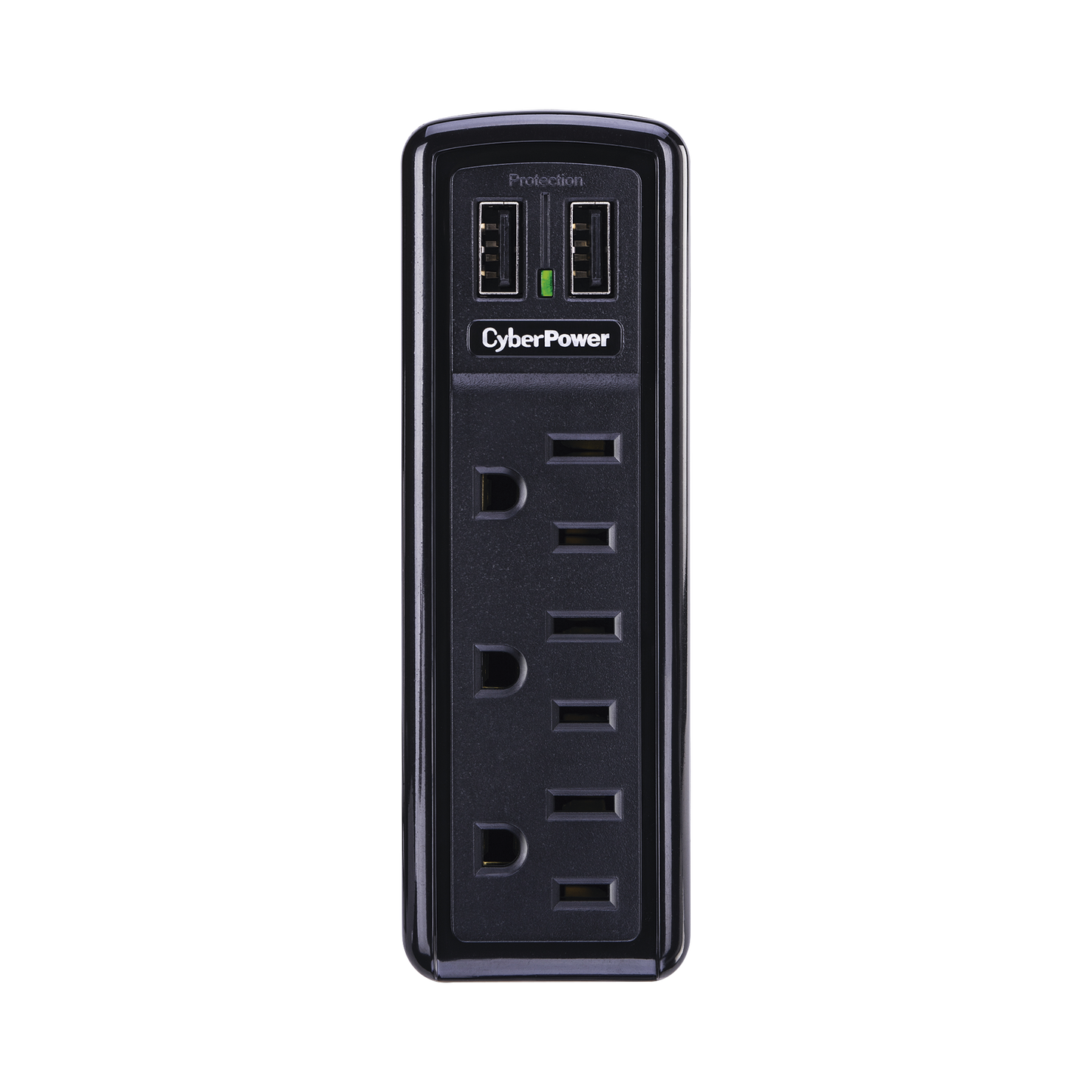Multicontacto con Supresor de Picos de Pared, Voltaje de Entrada 125 Vca NEMA 5-15P, Con 3 Salidas NEMA 5-15R, 2 Puertos de Carga USB, 918 Joules