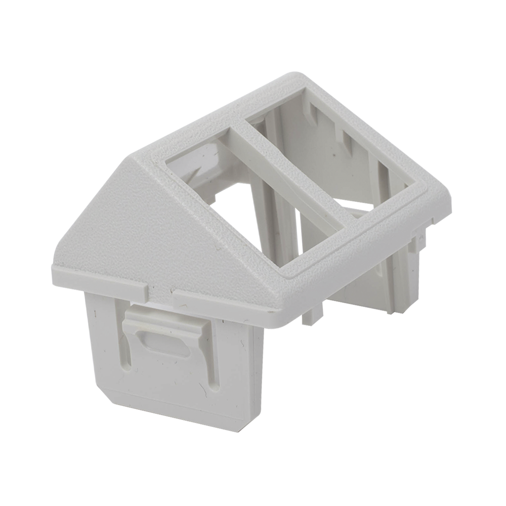 Adaptador para Placa de Pared CT, de Dos Salidas, Angulado, Color Blanco