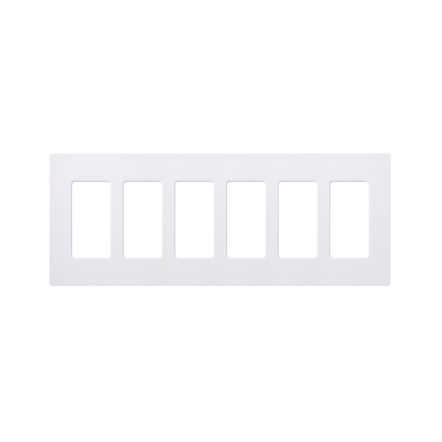 Placa de pared 6 espacios, para atenuador (dimmer), switch ó control remoto PICO inalámbrico