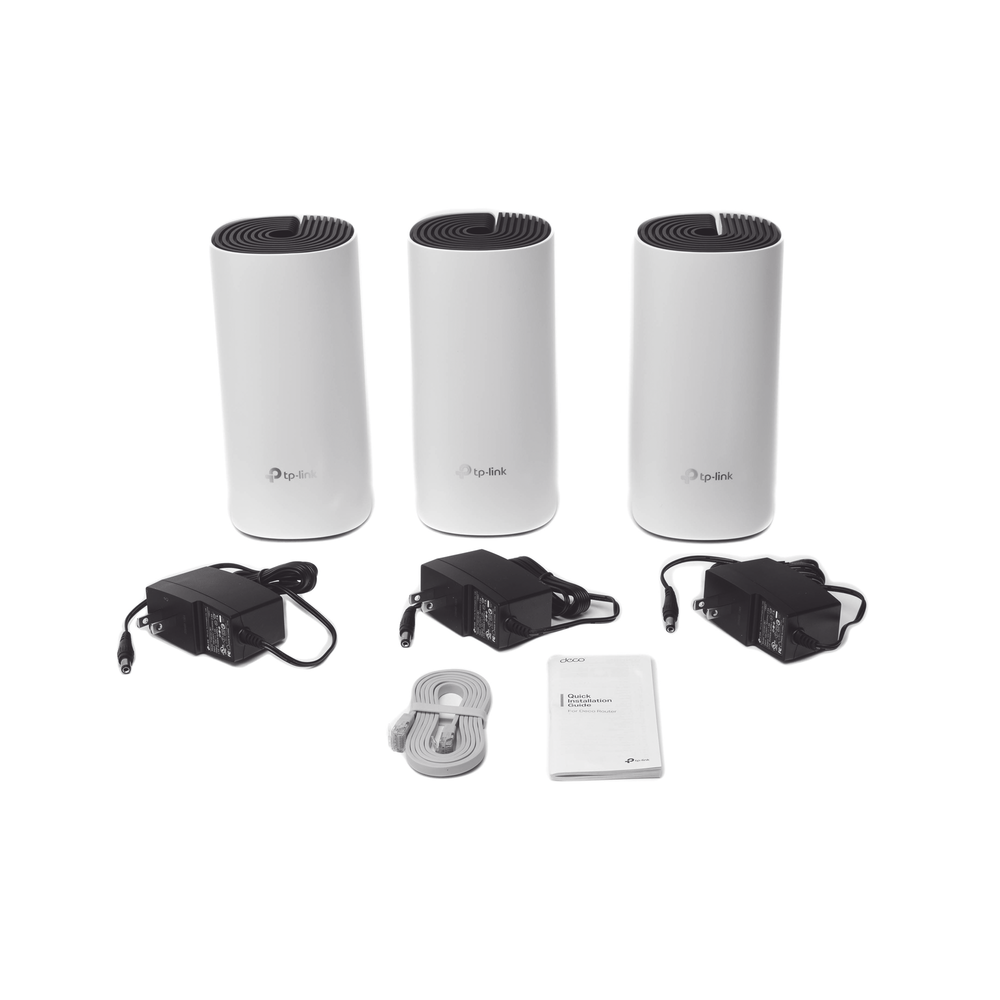 KIT 3 Routers Inalámbricos MESH Interior para Hogar / Doble Banda Wi-Fi 5 AC1200 Mbps / 2 Puerto Gigabit WAN/LAN / 2 Antenas Internas / Administración Mediante la App Deco (iOS, Android)