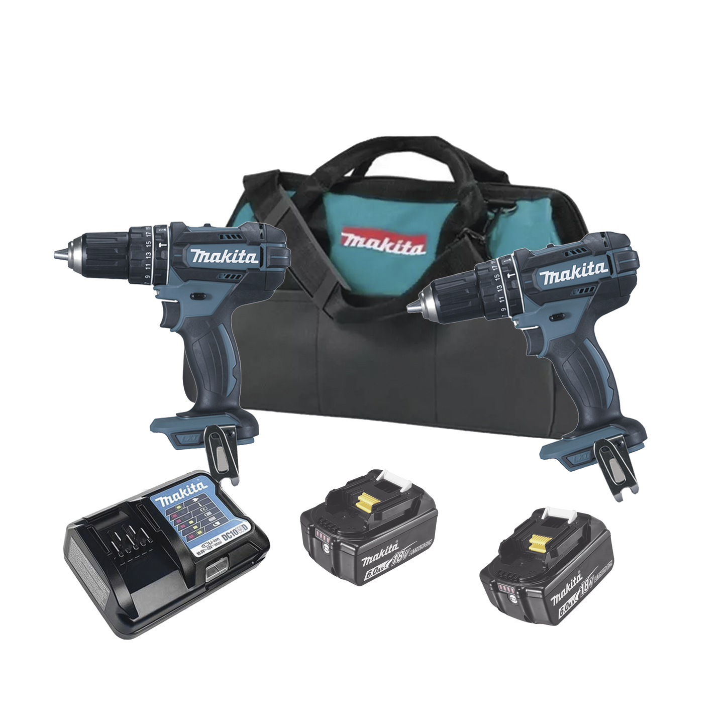 KIT (DHP482Z Rotom..+ DTW181Z Pistola Impacto) 2 Baterías de 3 AH y Cargador Estuche de Lona18V