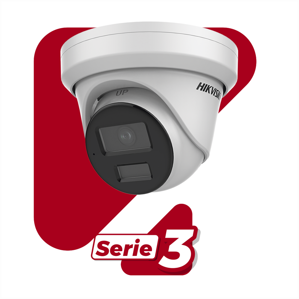 Turret IP 4 Megapixel / Lente 2.8 mm / 40 mts IR / Exterior IP67 / DARKFIGHTER / Audio y Alarma I/O / PoE / ONVIF / Micro SD / 4 Analíticos: AcuSense, Deteccion Facial, Conteo de Personas por Cruce y Zona
