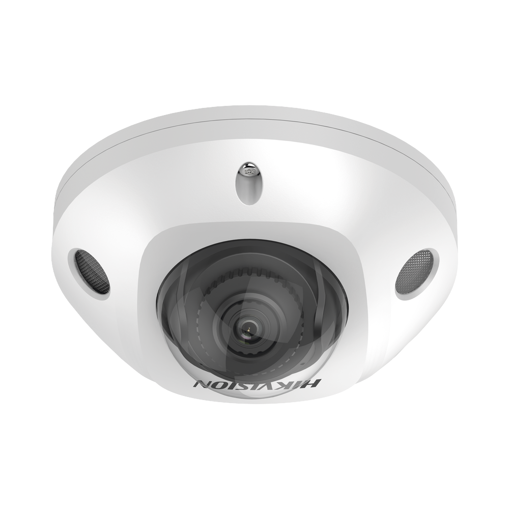 Mini Domo IP 4 Megapixel / Lente 2.8 mm / 30mts IR EXIR / Micrófono Integrado / Exterior IP67 / IK08 / PoE / DARKFIGHTER / Alarmas y Audio I/O / ONVIF / Micro SD / 4 Analíticos: AcuSense, Deteccion Facial, Conteo de Personas por Cruce y Zona