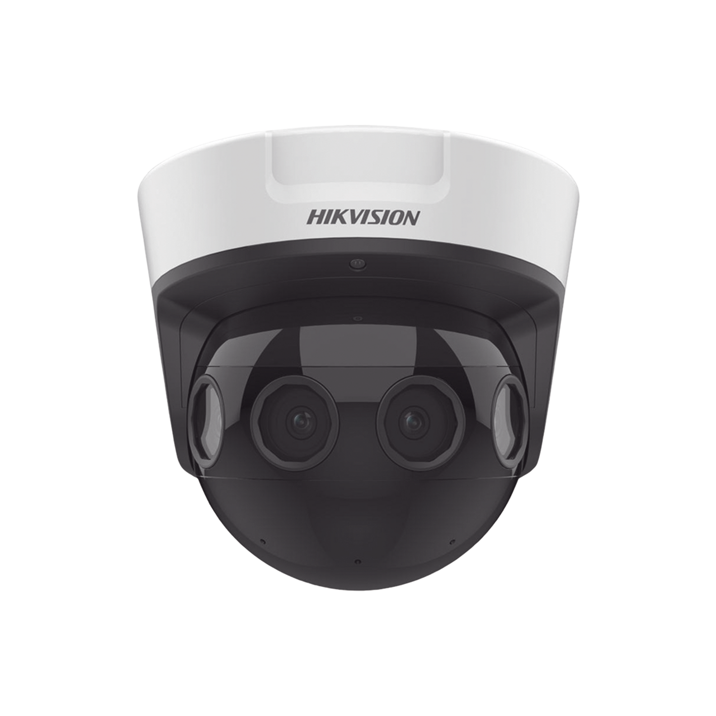 PanoVu Series / Vista Panorámica 180° / 32 Megapixel en Total / 4 Lentes 2.8 mm (4 Lentes 8 Megapixel) / 20 mts IR / Exterior IP67 / IK10 / 12 Vcc / PoE+ / Micro SD
