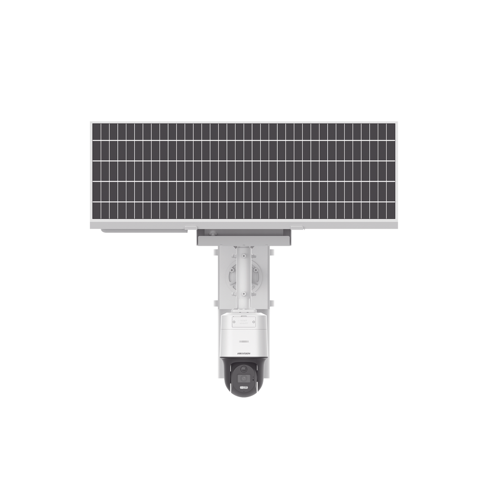Kit Solar IP All in One / Cámara PT ColorVu 4 Megapixel / Lente 4 mm / Panel Solar / Batería de Respaldo de Litio 23.2Ah (Hasta 24 Días) / Conexión 4G / Accesorios de Instalación