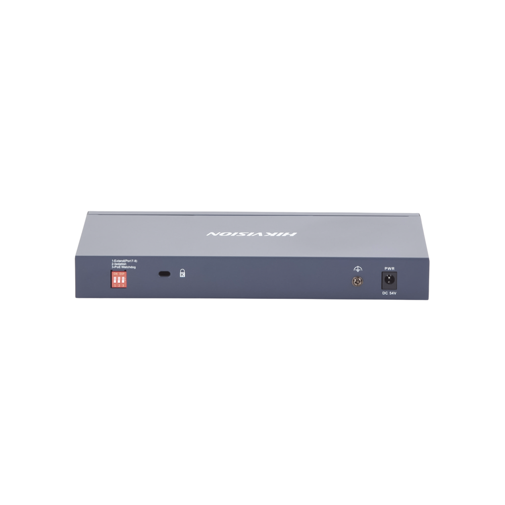 Switch PoE+ / No Administrable / 7 Puertos 1000 Mbps 802.3 af/at (30 W) / 2 Puertos 1000 Mbps Hi-PoE (90 W) / 1 Puertos 1000 Mbps Uplink / 1 Puerto SFP / Modo Extendido hasta 300 Metros / 110 Watts